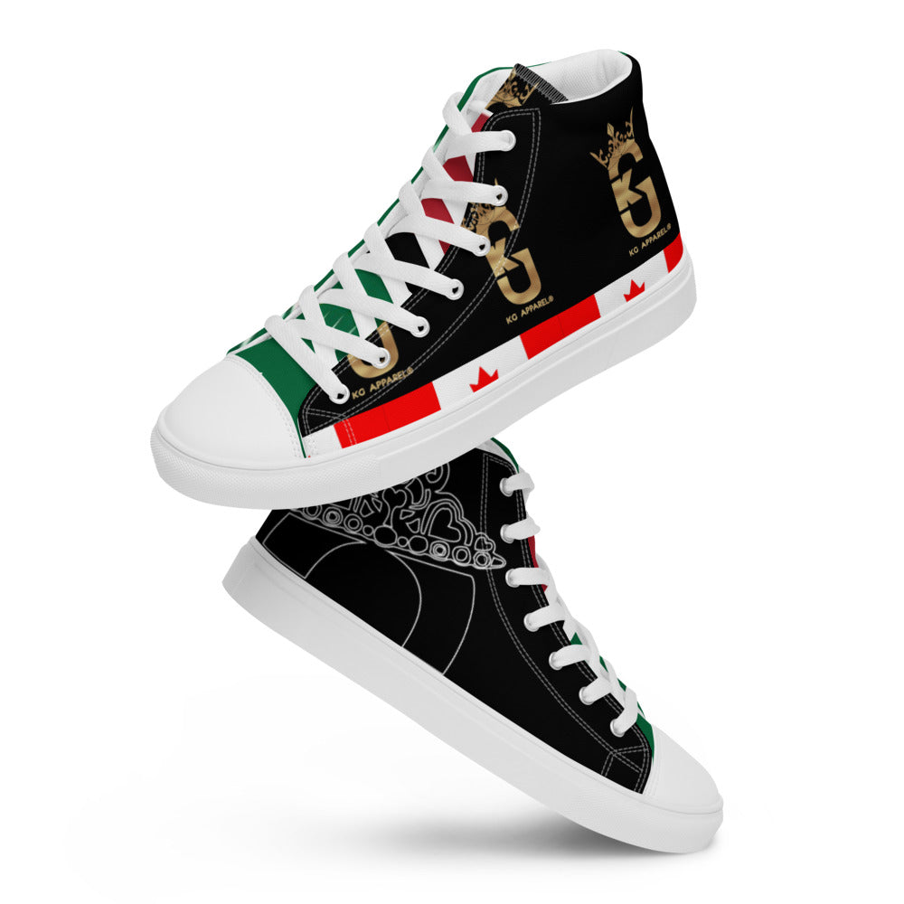 KG Custom Designed high top canvas shoes