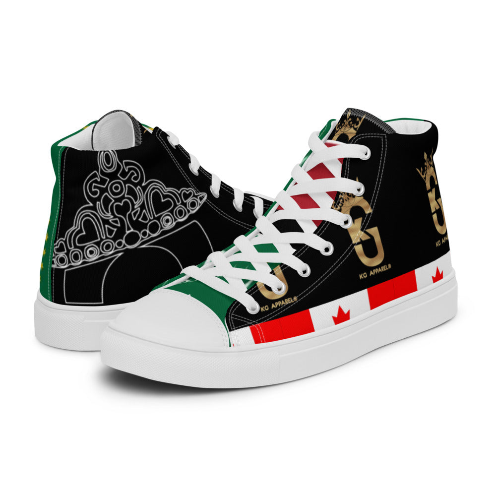 KG Custom Designed high top canvas shoes