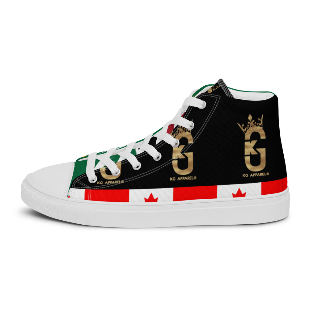 KG Custom Designed high top canvas shoes