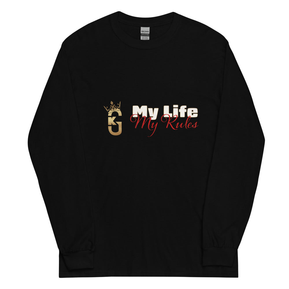 Men’s front KG my life my rules Long Sleeve Shirt red/white/gold 2022