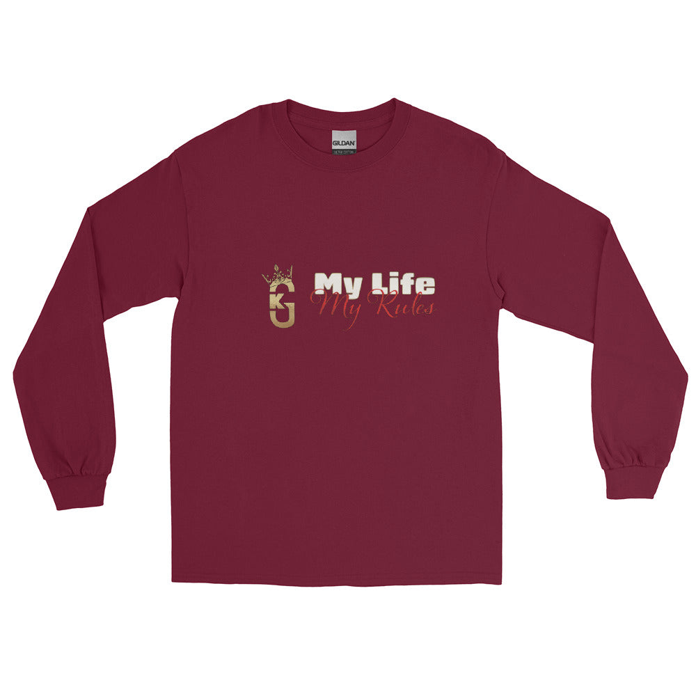 Men’s front KG my life my rules Long Sleeve Shirt red/white/gold 2022