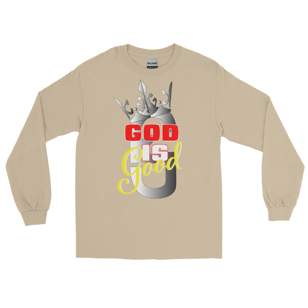 Men’s Long Sleeve KG God Is Good Shirt Gray/Red/Yellow