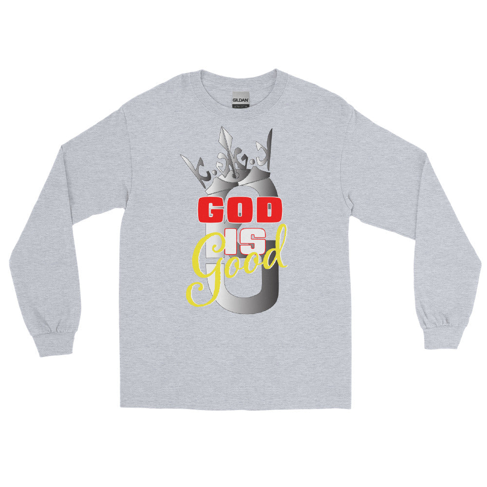 Men’s Long Sleeve KG God Is Good Shirt Gray/Red/Yellow