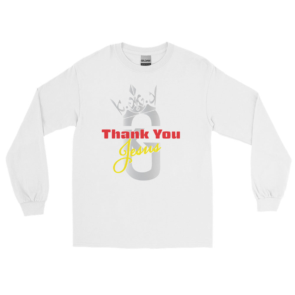 Men’s Long Sleeve Thank You Jesus Shirt Gray/Red/Yellow