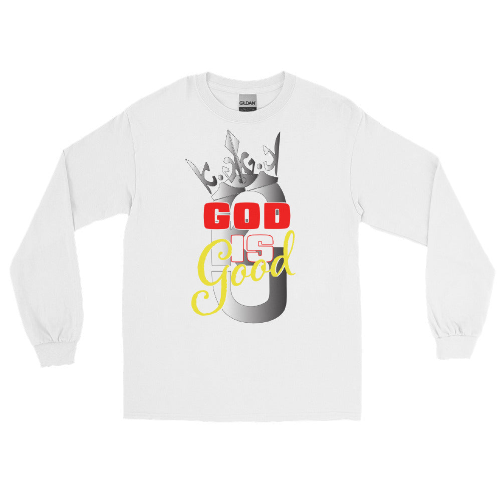 Men’s Long Sleeve KG God Is Good Shirt Gray/Red/Yellow