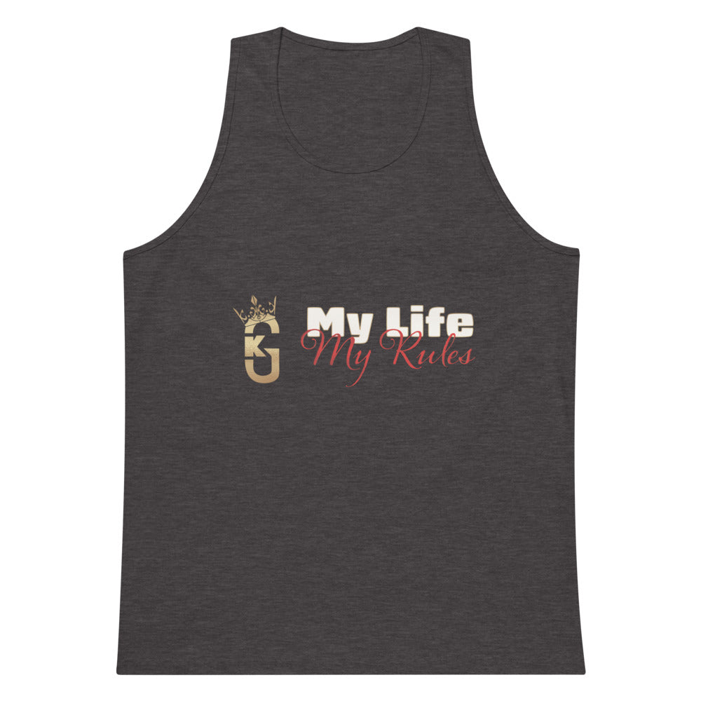 Men’s front KG my life my rules premium tank top red/white/black 2022