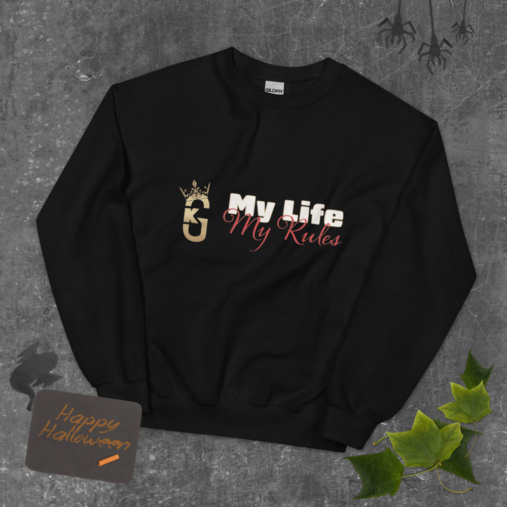 Mens front KG my life my rules Sweatshirt red/white