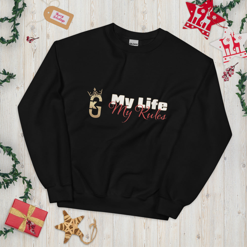 Mens front KG my life my rules Sweatshirt red/white