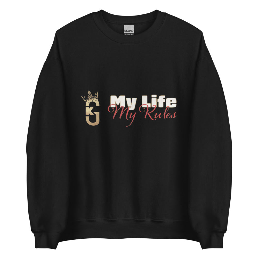 Mens front KG my life my rules Sweatshirt red/white