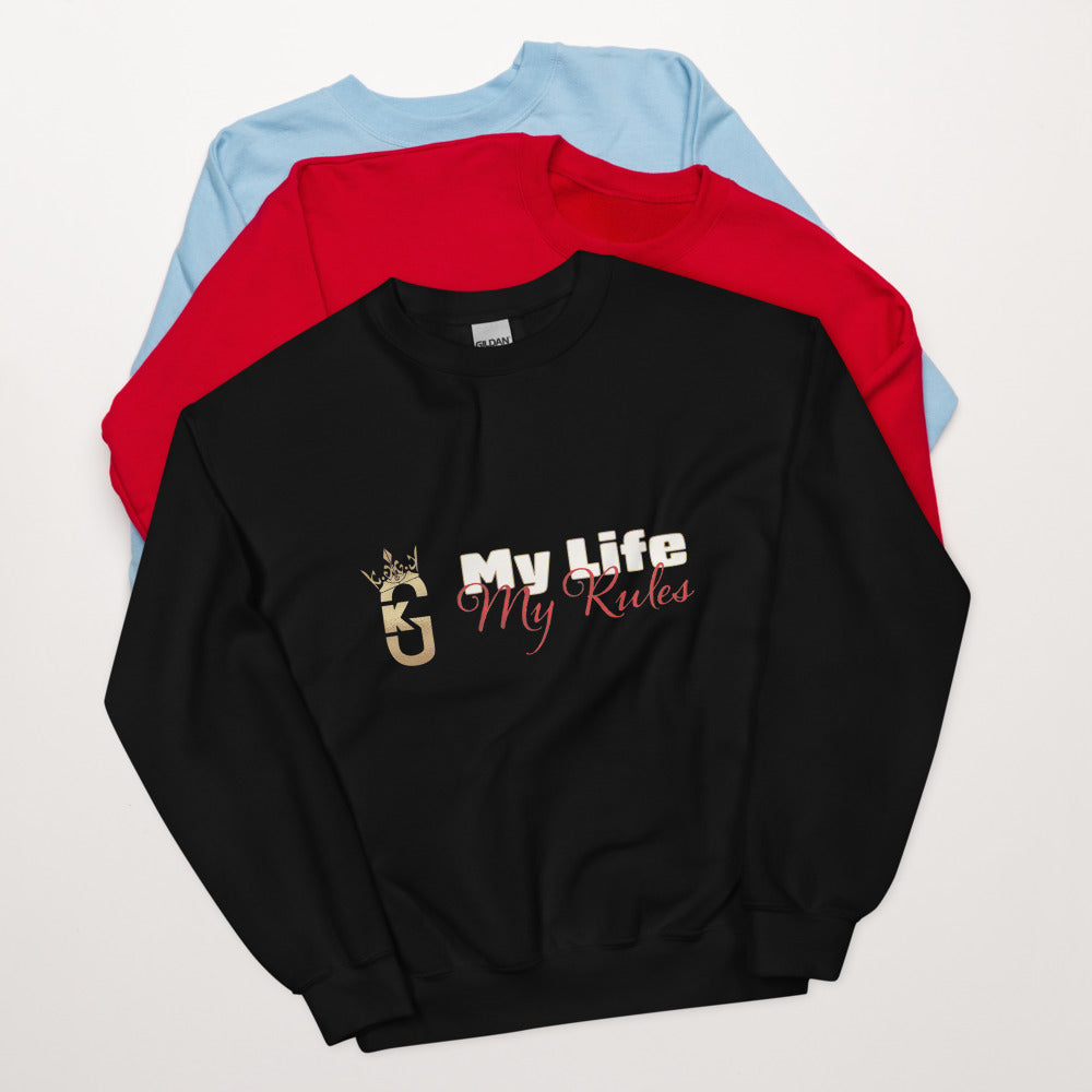 Mens front KG my life my rules Sweatshirt red/white