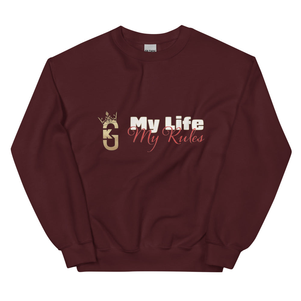 Mens front KG my life my rules Sweatshirt red/white