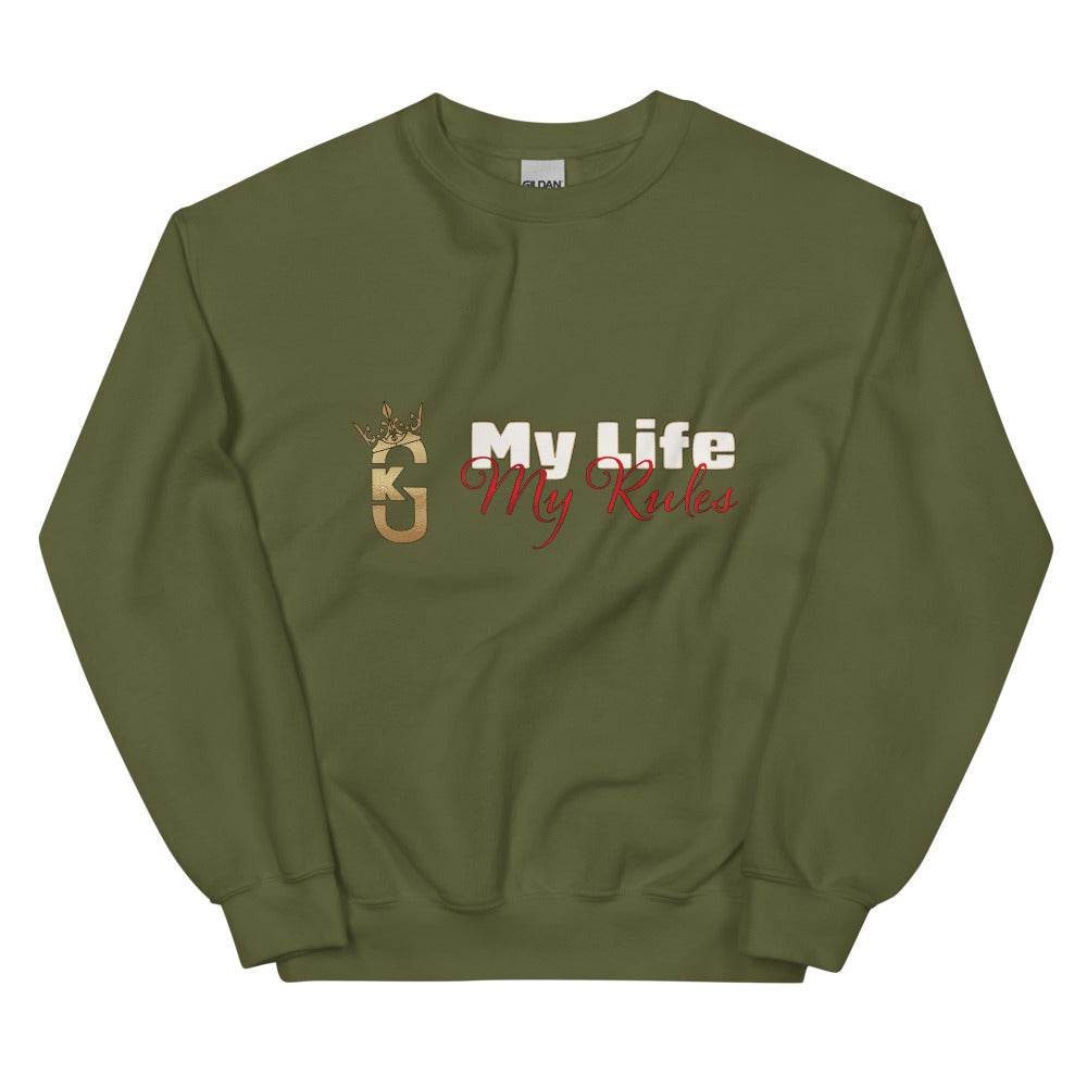 Mens front KG my life my rules Sweatshirt red/white