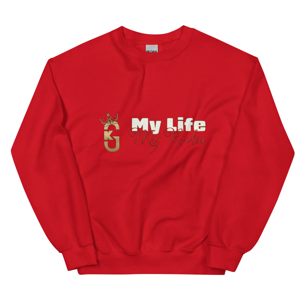 Mens front KG my life my rules Sweatshirt red/white