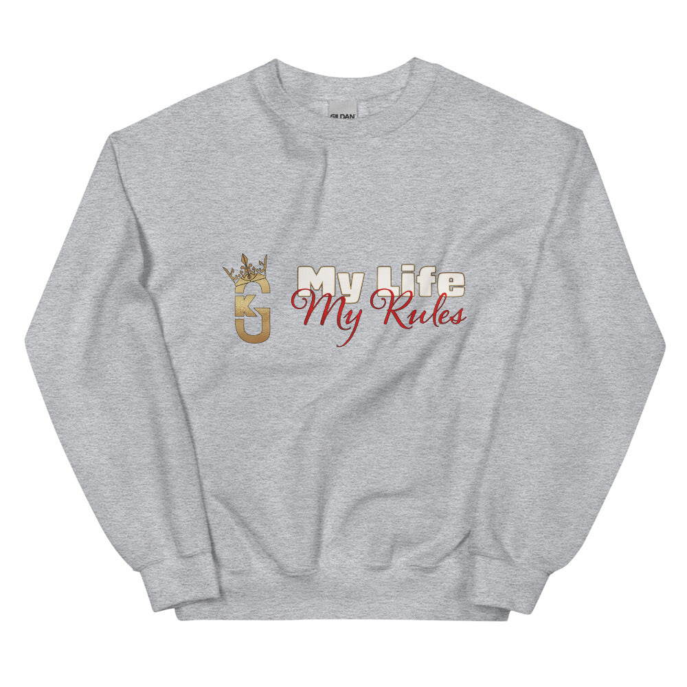 Mens front KG my life my rules Sweatshirt red/white