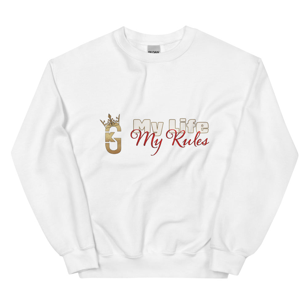 Mens front KG my life my rules Sweatshirt red/white