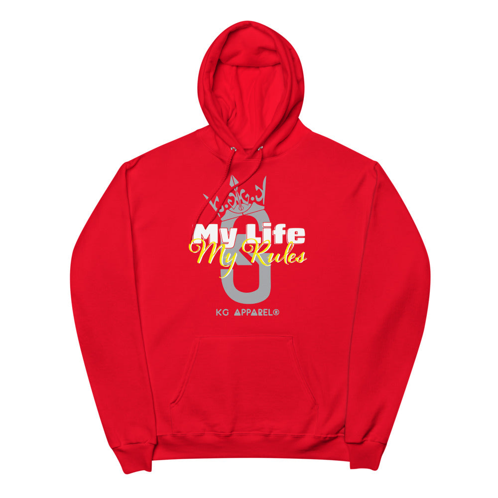 Men’s fleece hoodie Gray/Red/Yellow