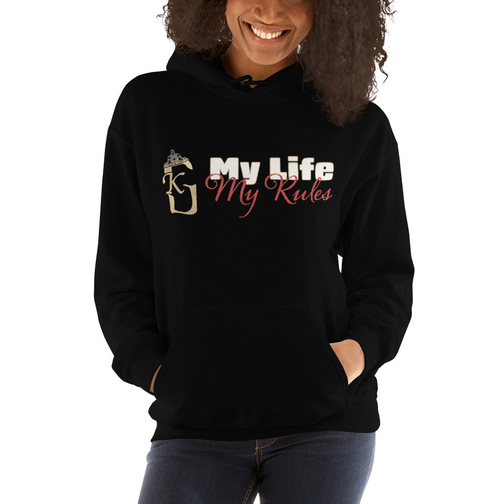 Women’s front lady KG my life my rules Hoodie red/white/gold 2022