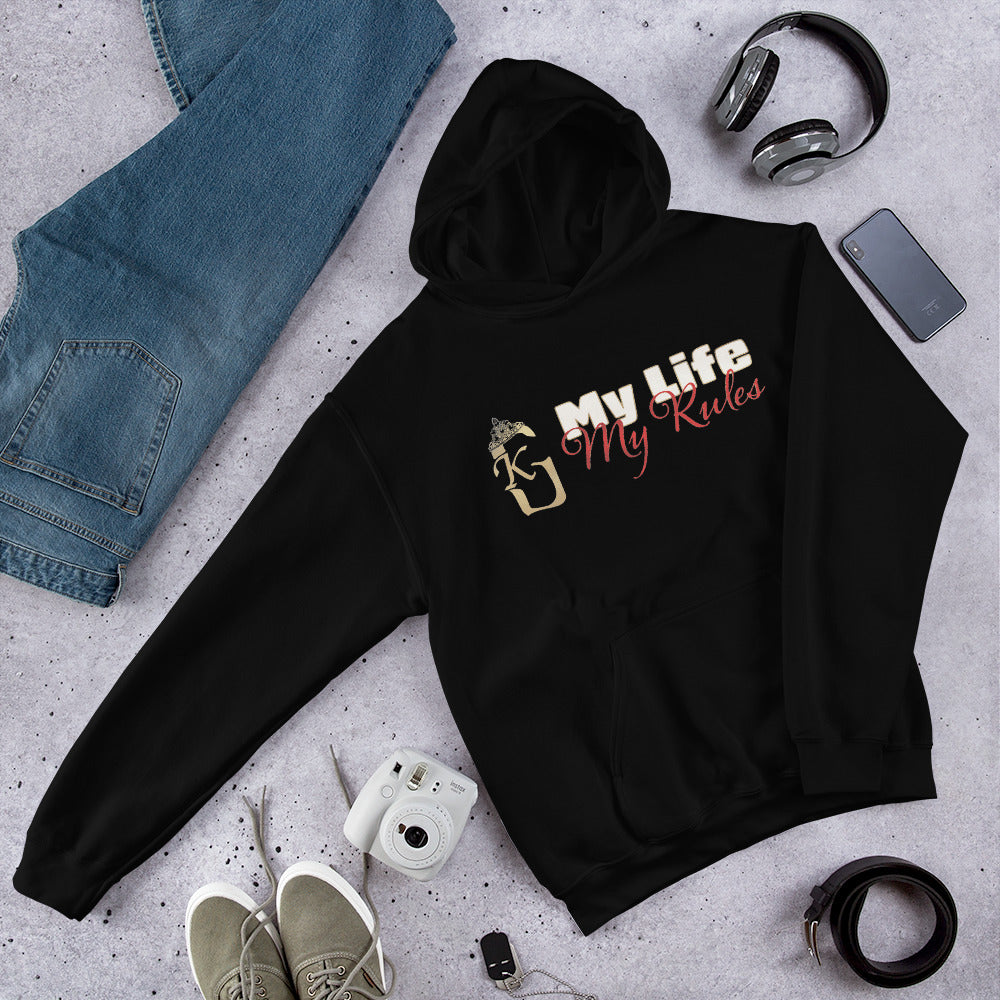 Women’s front lady KG my life my rules Hoodie red/white/gold 2022