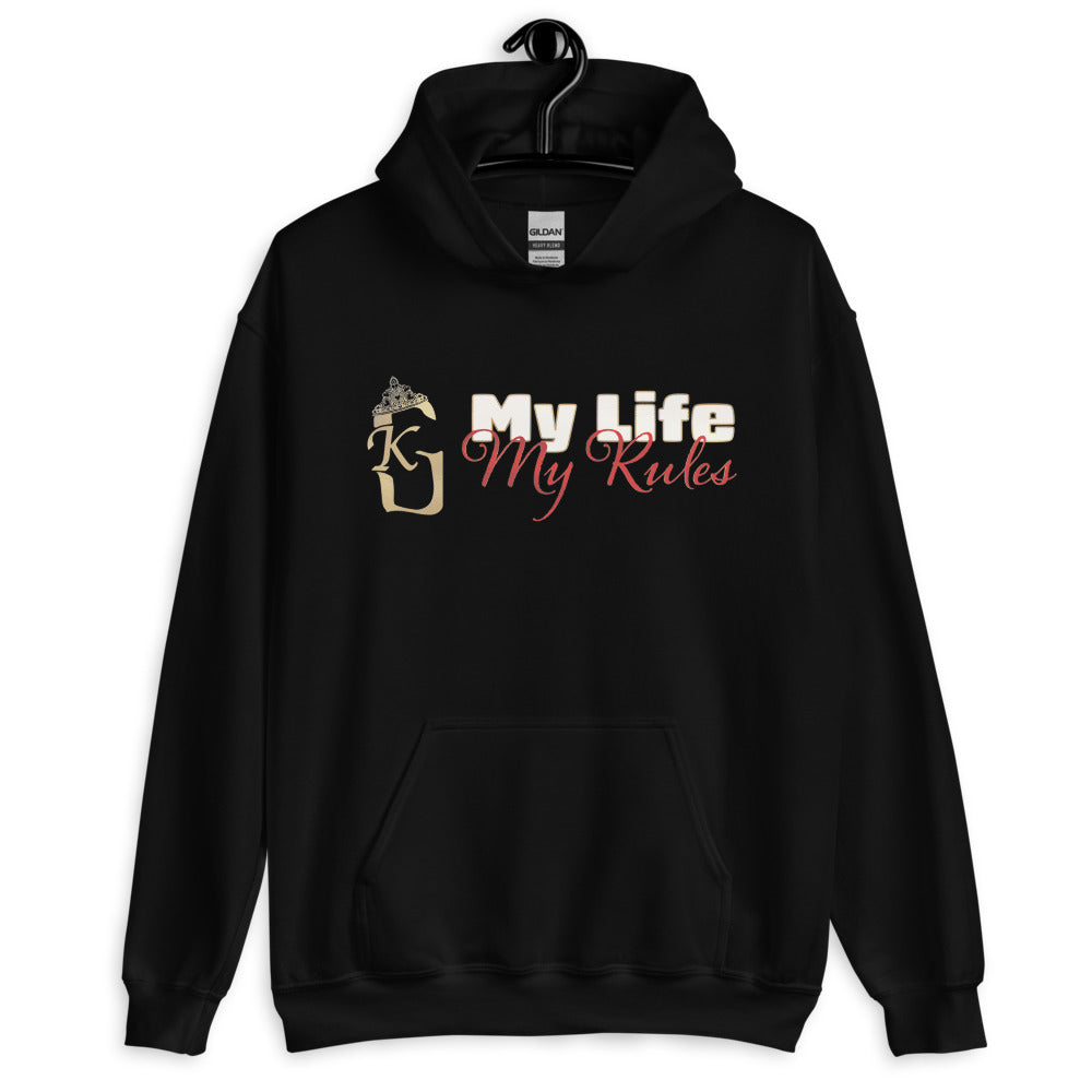 Women’s front lady KG my life my rules Hoodie red/white/gold 2022