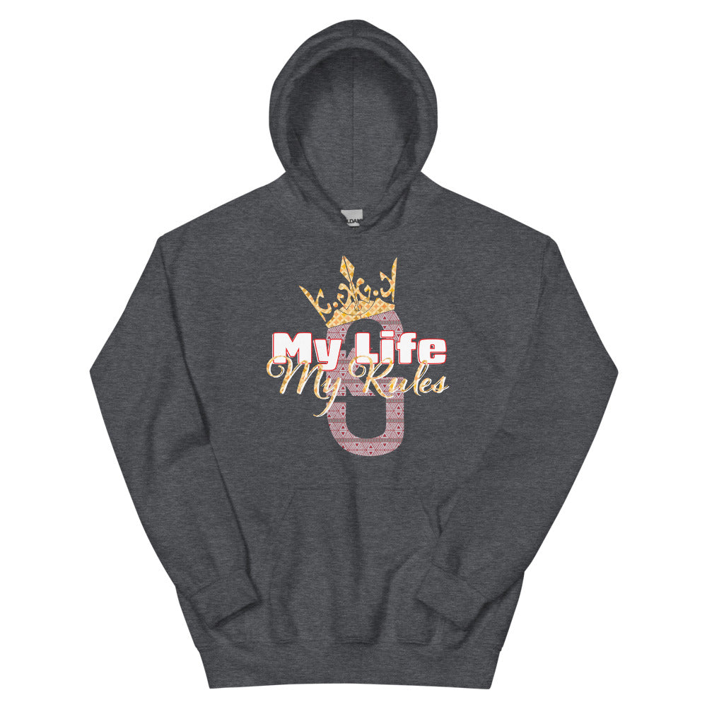 Men’s  KG My Life My Rules Hoodie Gray/white/Red custom pattern