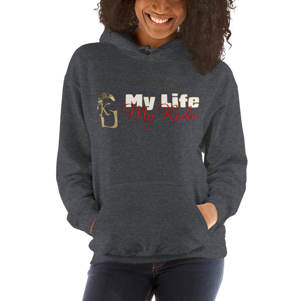 Women’s front lady KG my life my rules Hoodie red/white/gold 2022