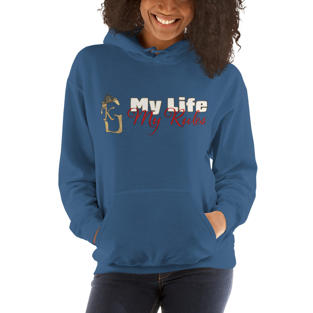 Women’s front lady KG my life my rules Hoodie red/white/gold 2022