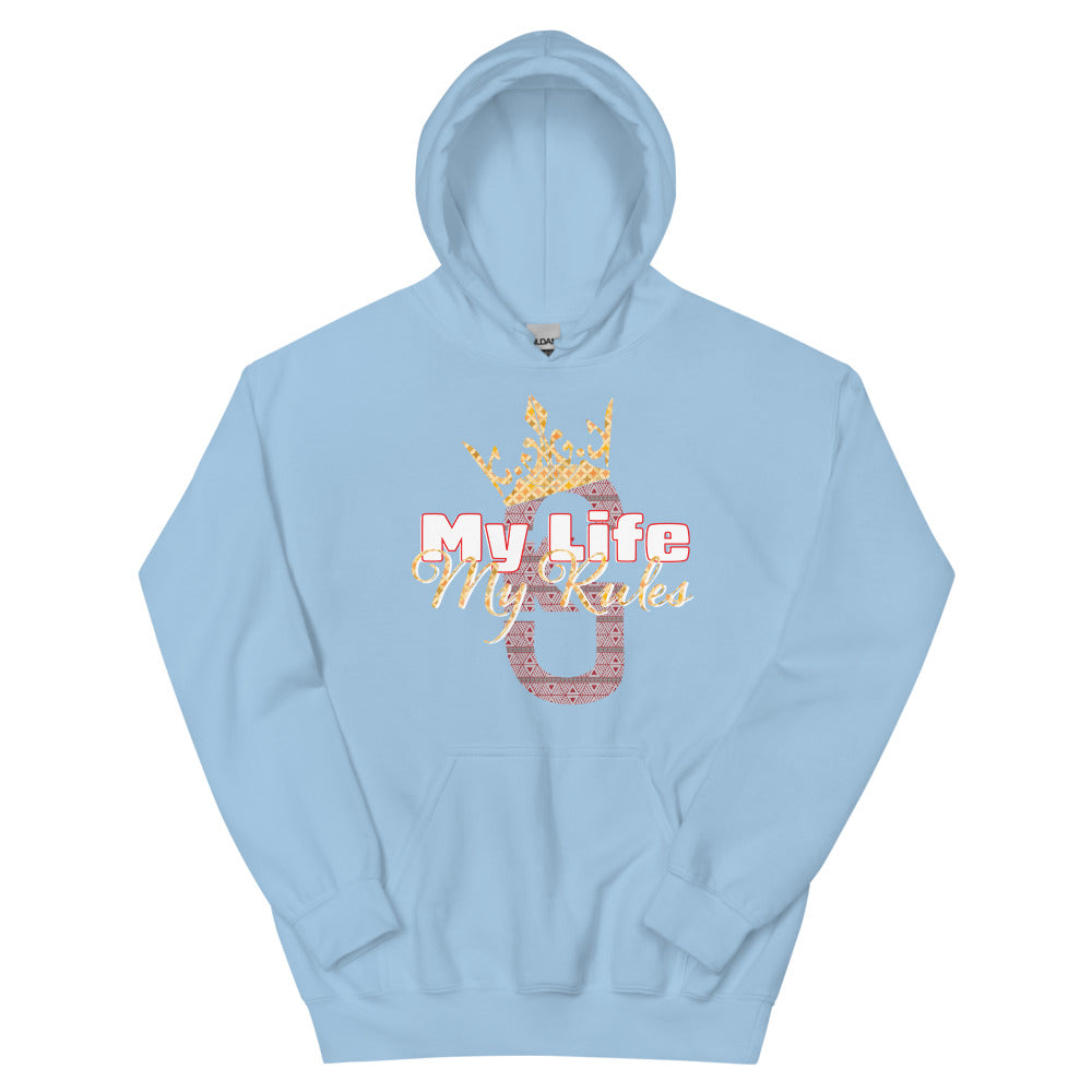 Men’s  KG My Life My Rules Hoodie Gray/white/Red custom pattern