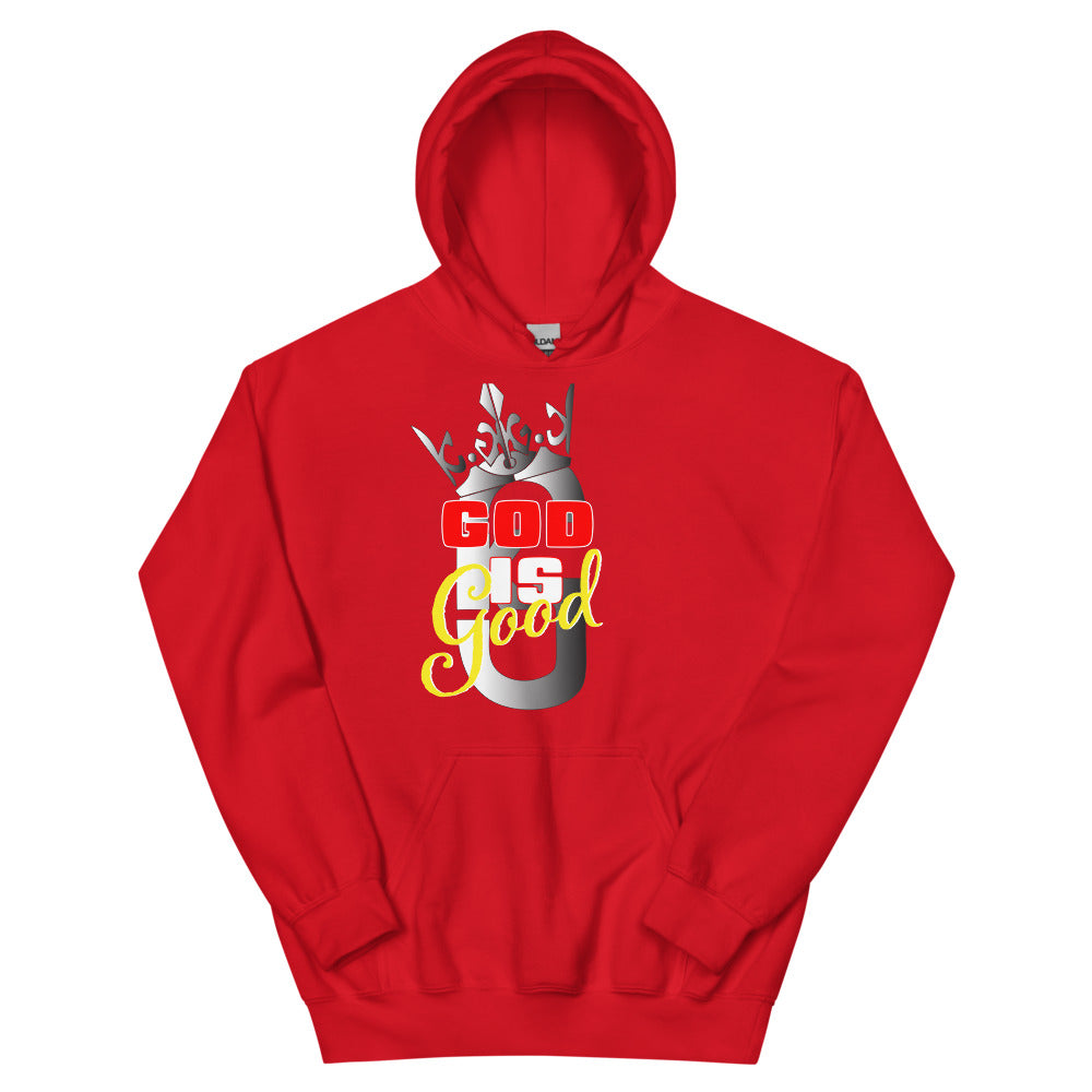 Men God Is Good Hoodie Gray/Red/Yellow