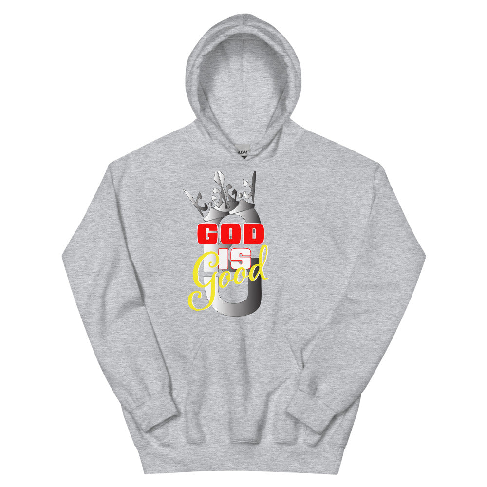 Men God Is Good Hoodie Gray/Red/Yellow