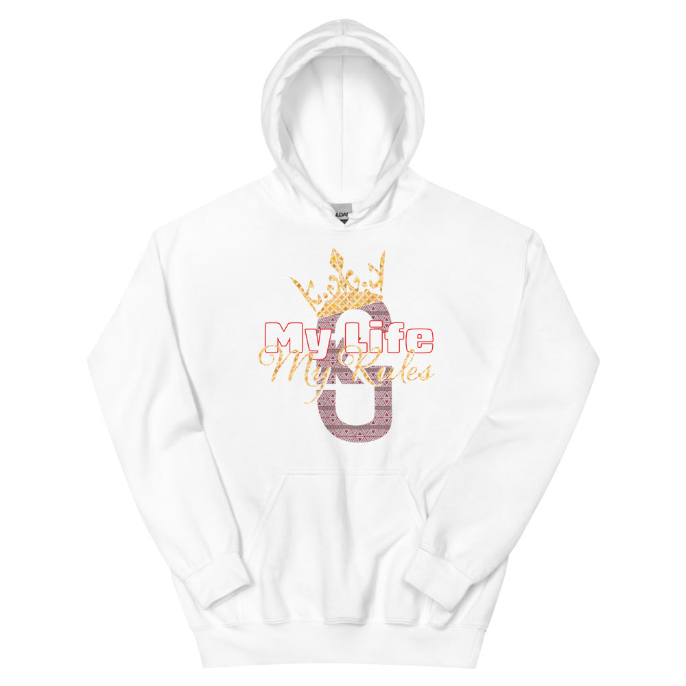 Men’s  KG My Life My Rules Hoodie Gray/white/Red custom pattern