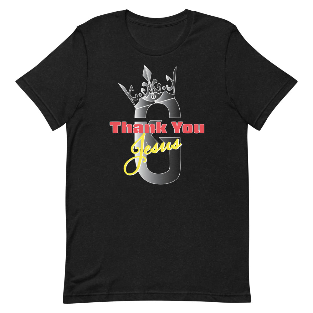 Men Short-sleeve Thank You Jesus t-shirt Gray/Red/Yellow